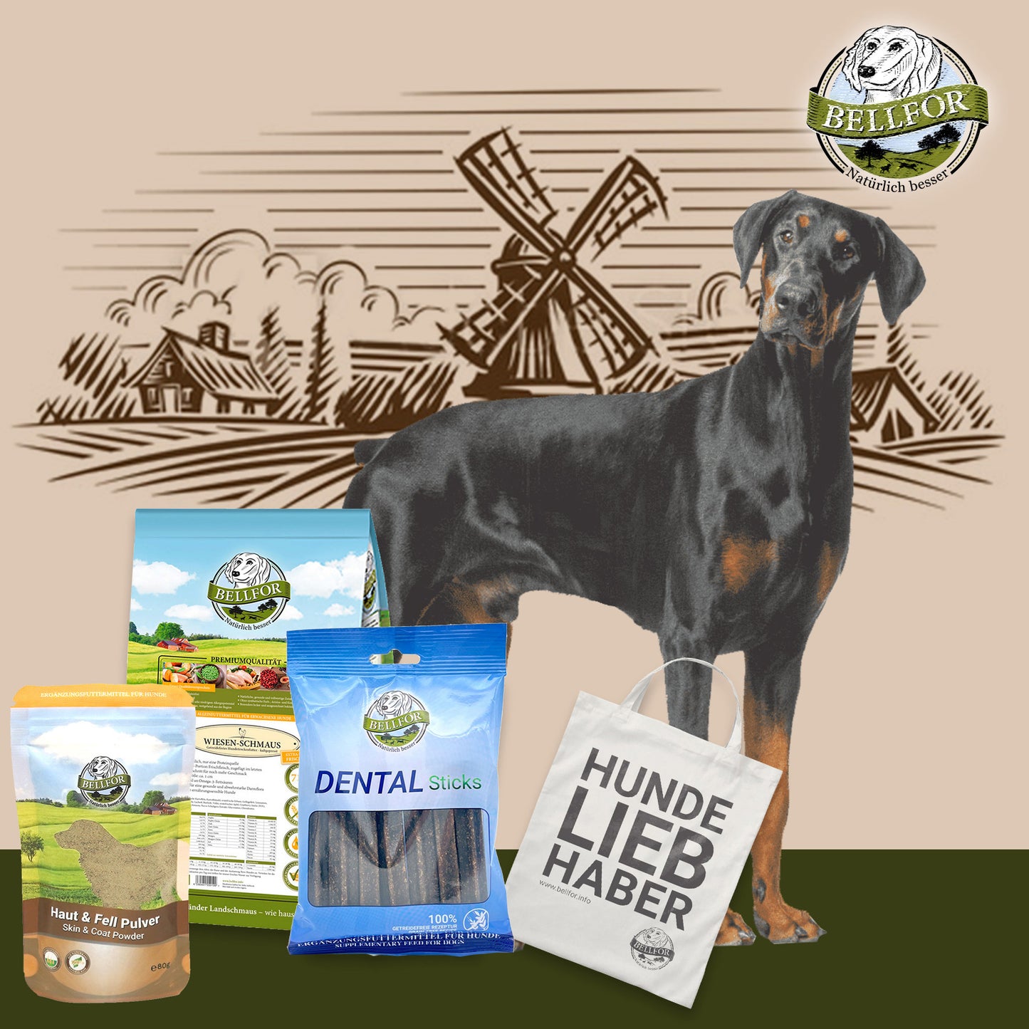 Dobermann Futter Set von Bellfor