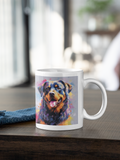 Kaffeetasse mit kunstvoller Rottweiler-Illustration
