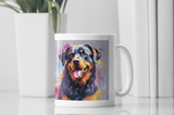 Kaffeetasse mit kunstvoller Rottweiler-Illustration