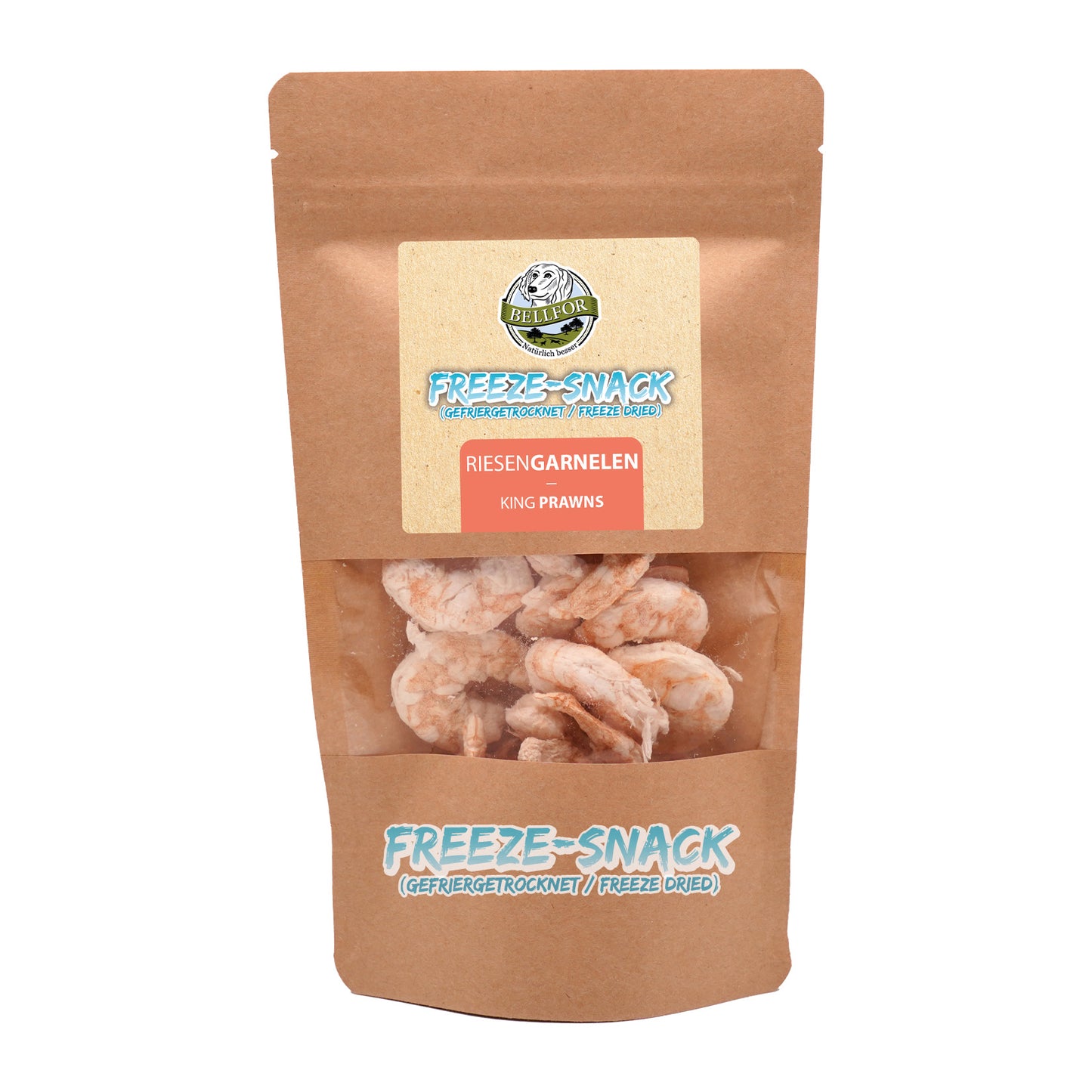 Gesunder Freeze-Snack für Hunde - Riesengarnelen (gefriergetrocknet) von Bellfor Hundefutter - 35g