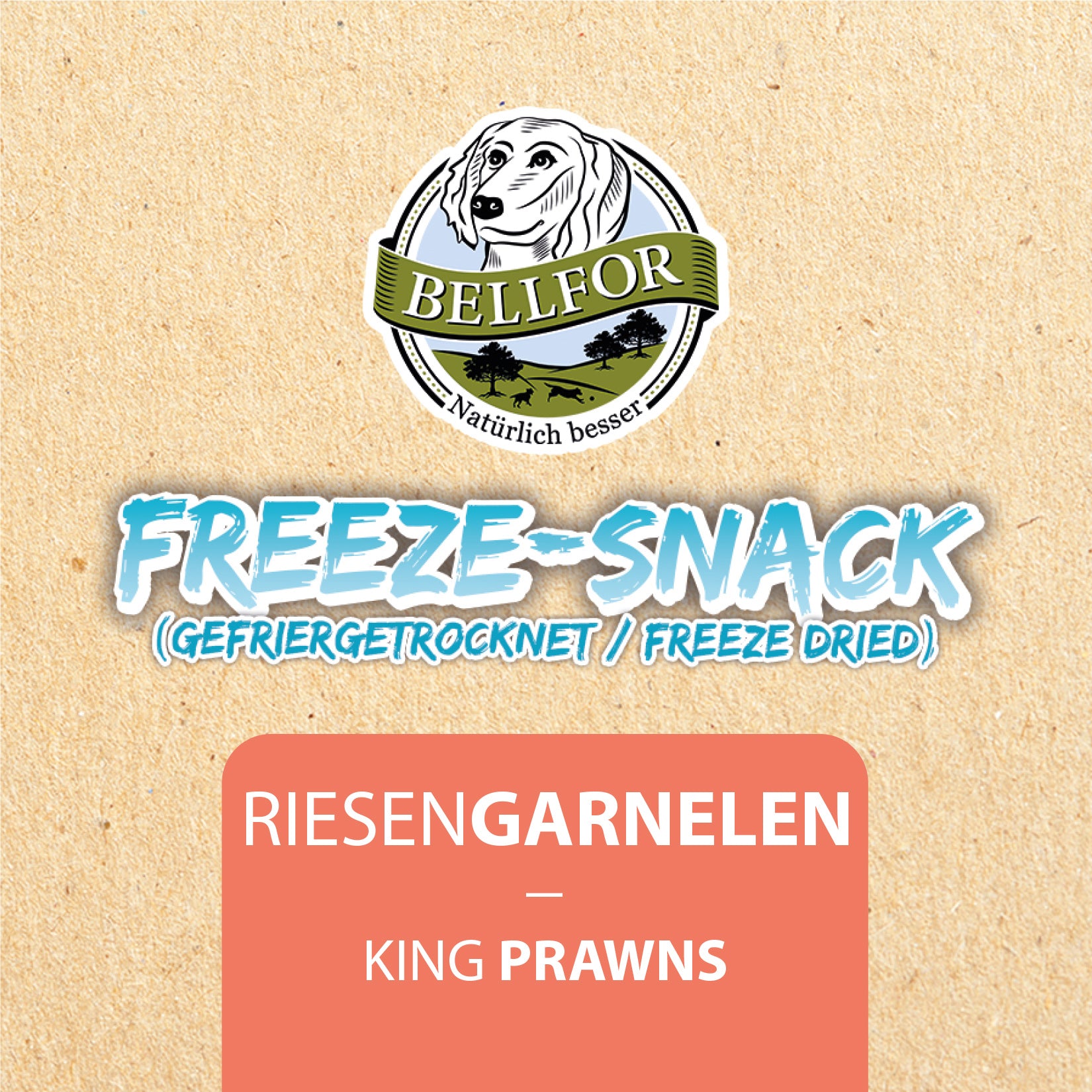 Gesunder Freeze-Snack für Hunde - Riesengarnelen (gefriergetrocknet) von Bellfor Hundefutter - 35g