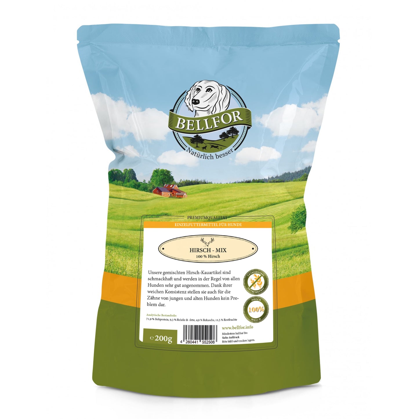 Gesunder Hundesnack - Hirsch Mix von Bellfor Hundefutter - 200g