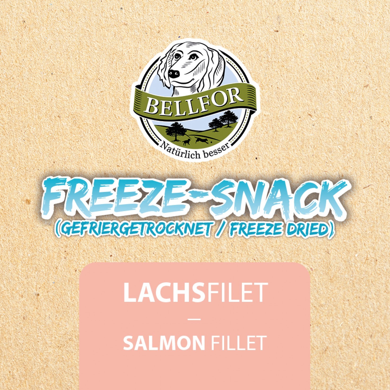 Gesunder Freeze-Snack für Hunde - Lachsfilet (gefriergetrocknet) von Bellfor Hundefuttter - 50g