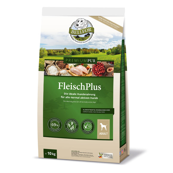 Products Glutenfrei Hundefutter mit hohem Fleischanteil - PREMIUM PUR FleischPlus von Bellfor Hundefutter - 10 kg
