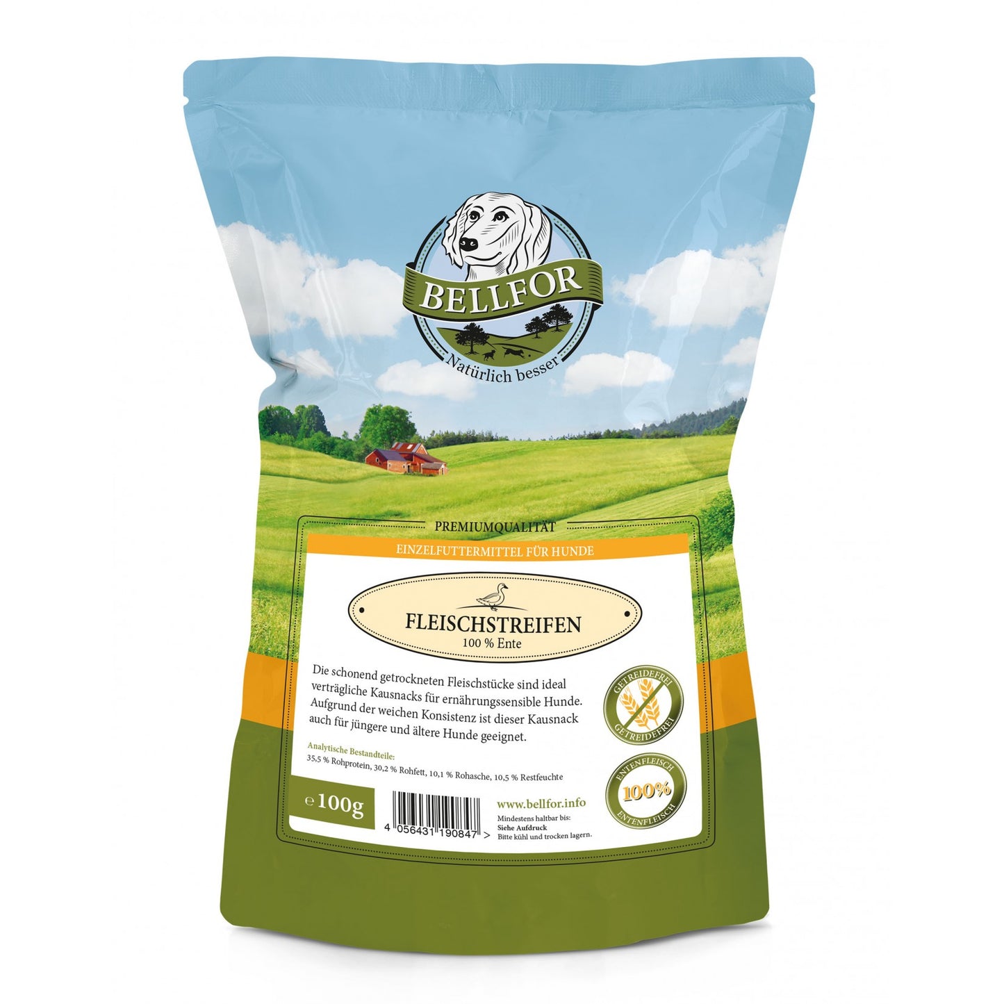 Gesunder Hundesnack - Enten Trockenfleisch von Bellfor Hundefutter - 100g